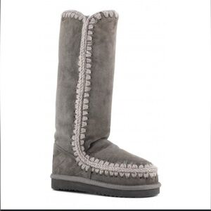 MOU Eskimo 40 tall grey suede boots
